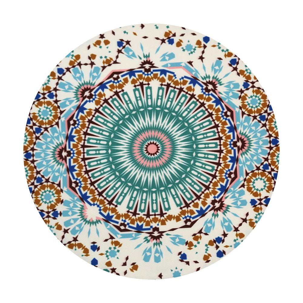 Arabesque Polyester Linen Placemat- 4 per pack, featuring an elegant circular pattern, perfect for enhancing table setups at special events.