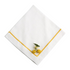 Lined Pure Linen Dinner Napkin with yellow trim, 2 per pack, elegantly displayed. Ideal for adding a luxury touch to any special event table setup.