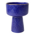 Marrakesh Engraved Ceramic Pedestal Bowl with gold rim, perfect for elegant table settings or kitchen decor.