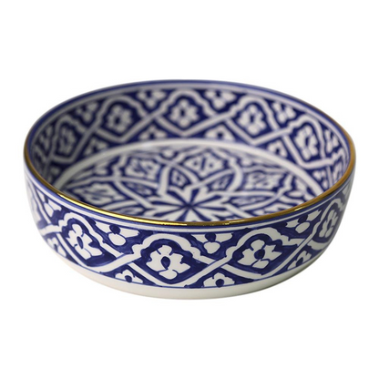 Marrakesh Patterned Ceramic Salad Bowl, ideal for stylish dining setups. Perfect for serving salads at parties and events.