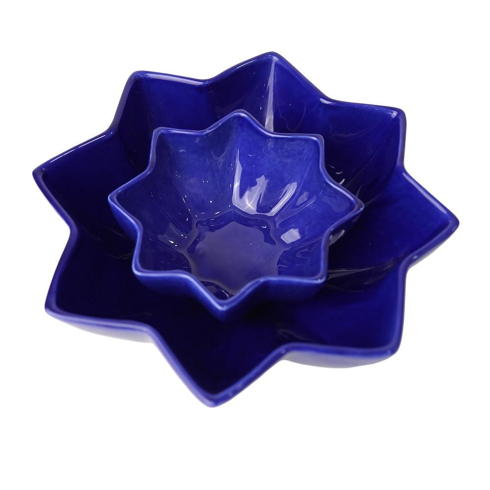 Marrakesh Star Ceramic Bowl in a star shape, perfect for serving homemade dishes, salads, or soups.