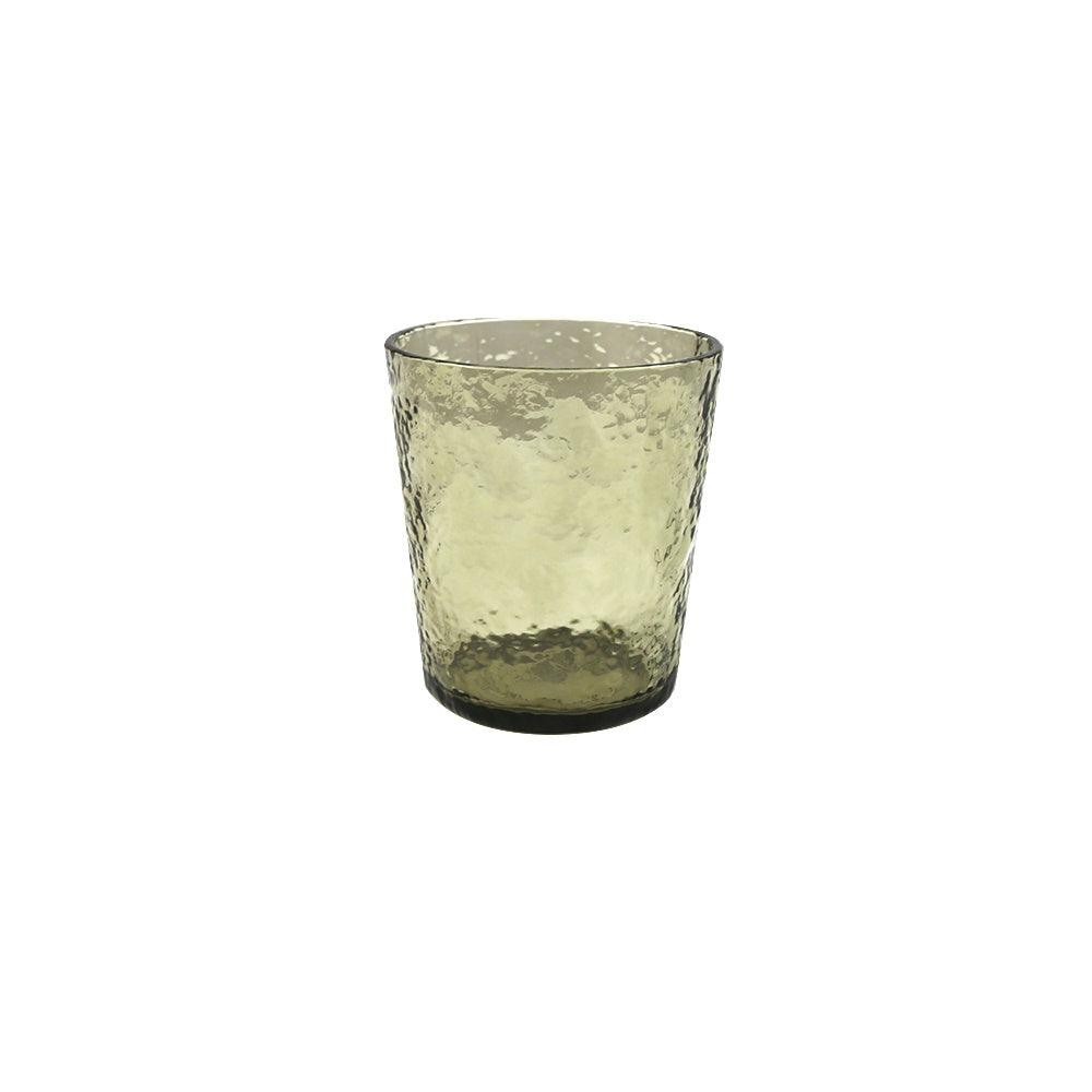 Simple Acrylic Low Tumbler Glass-4 per box, featuring a sleek, textured design on a white background. Ideal for enhancing any table setting.