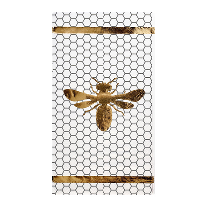 HoneyBee Paper Guest Towel Napkins, featuring an elegant bee design, perfect for enhancing any party setup. Pack of 20 napkins.