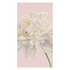 Close-up of Duchess Peonies Paper Guest Towel Napkins in Blush, featuring elegant floral design. 15 triple-ply, eco-friendly napkins per package, perfect for stylish events.