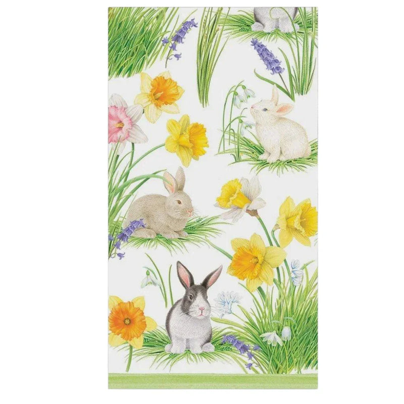Bunnies and Daffodils Paper Guest Towel Napkins - 15 Per Package