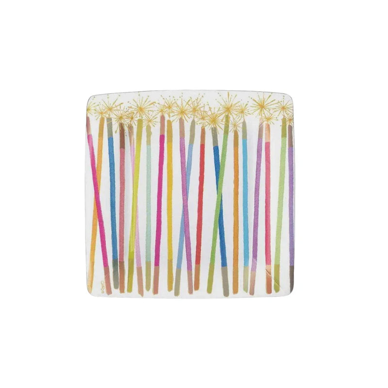 Party Candles Square Paper Salad & Dessert Plates - 8 Per Package