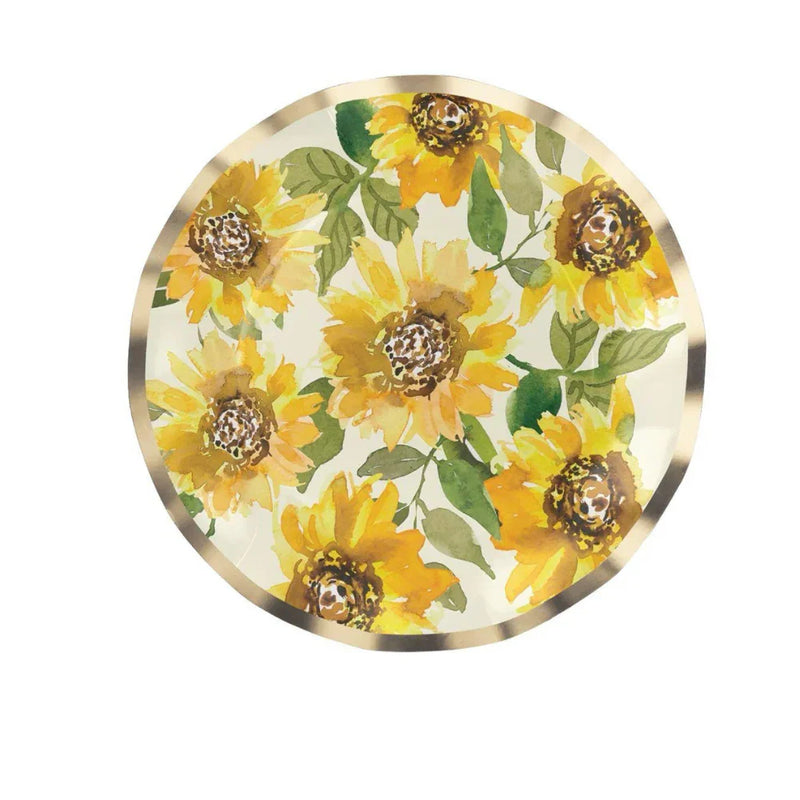 Sunflower Paper Salad & Dessert Plate- 8 Per Package