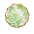 Fern & Foliage Paper Appetizer & Dessert Bowl with green leaves and gold foil trim, perfect for elegant events. Pack of 8.