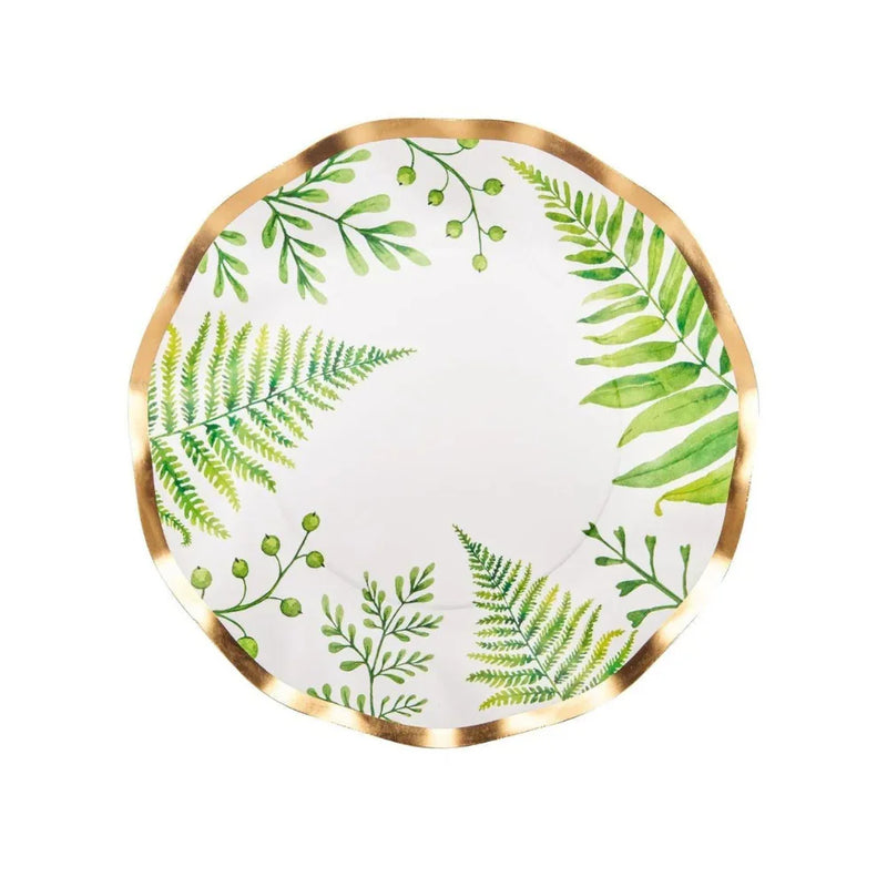 Fern & Foliage Paper Salad & Dessert Plate-8 Per Package
