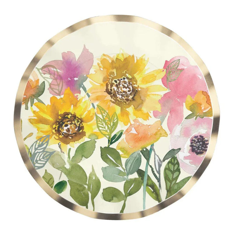 Sunflower Paper Dinner Plate- 8 Per Package