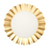 Lotus Paper Dinner Plate with gold rim and white center, 8 per package. Elegant design suitable for any event.