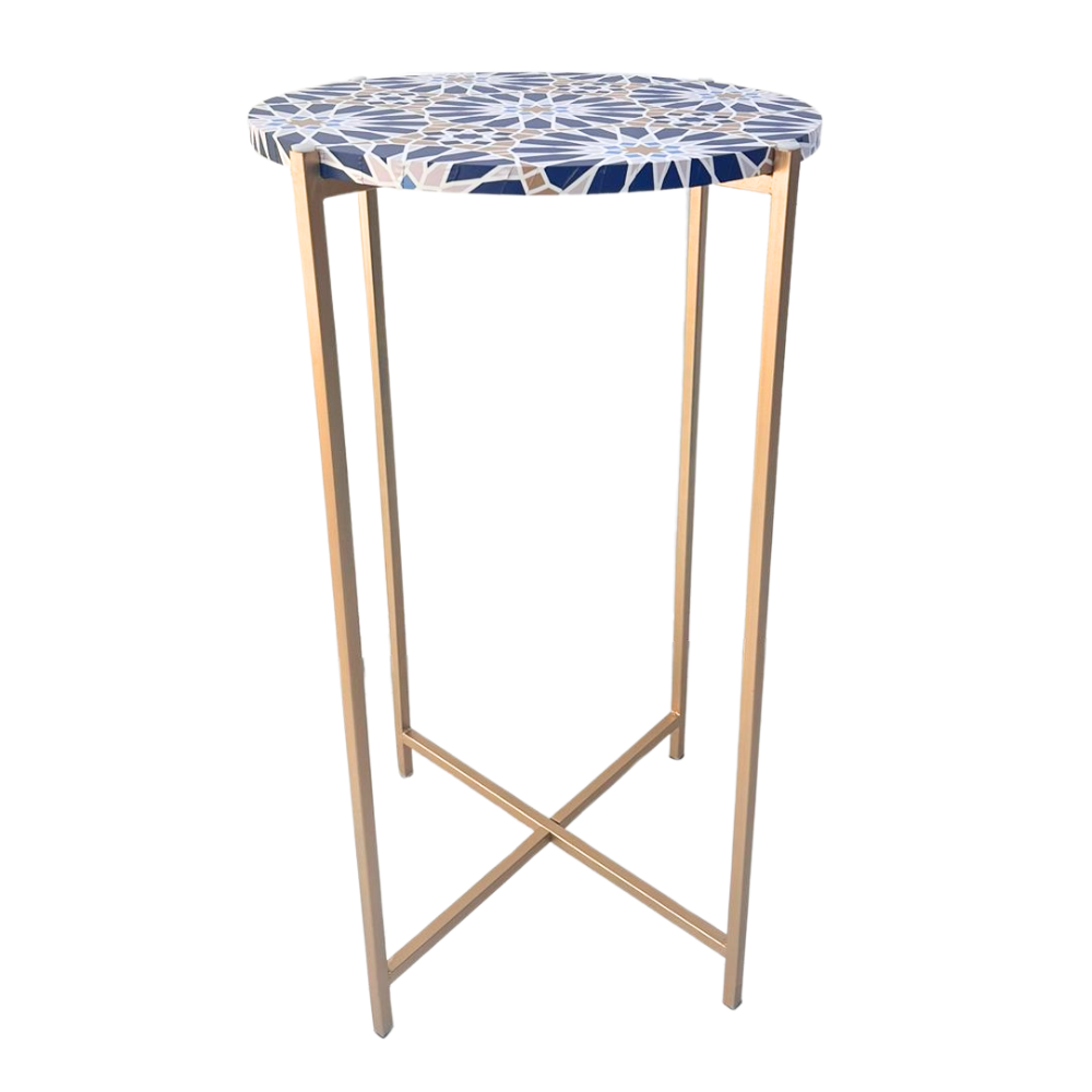 Metal Legs w/ Tabletop Cocktail Table showcasing a rustic wood top and industrial-style metal legs, ideal for enhancing event decor with modern minimalism.