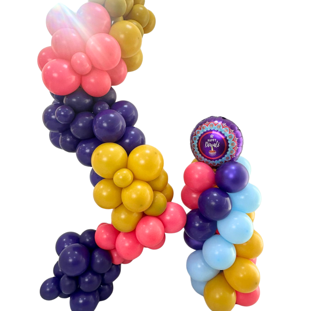 Customize Inflated Balloon Garland-3.5m, featuring a collection of balloons, ideal for party decoration, comes with a cord for easy hanging.