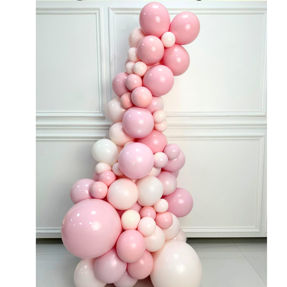 Customize Inflated Balloon Garland-1.5m featuring a cluster of pink and white balloons, ideal for enhancing any party or event with ease.