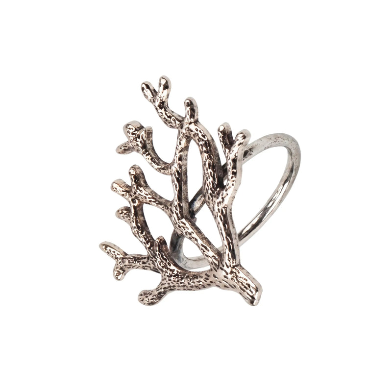 Napkin Ring - Silver Coral