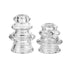 Layered Glass Candle Holder Set of 2 with stacked-ring design, ideal for elevating table décor at weddings or luxury events.
