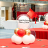 Balloon Tabletop Decor featuring a graduation cap, ideal for graduation parties. Customizable designs available to suit your preferences.