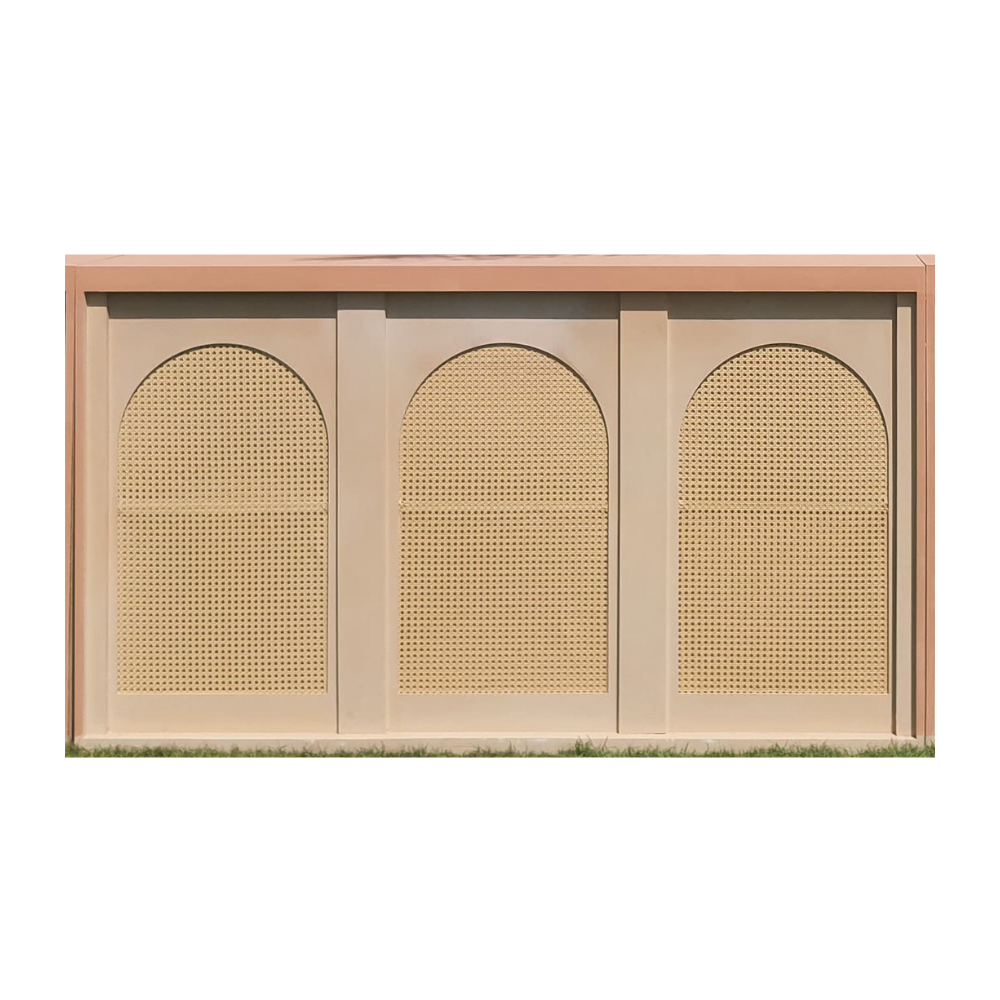 Wooden Rattan Bar Unit rental, featuring a quality wood finish, ideal for adding elegance and functionality to any event setting.