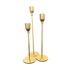 Gold Slim Candle Holder Set of 3, elegantly designed for events, ideal for enhancing rustic or premium party decor.