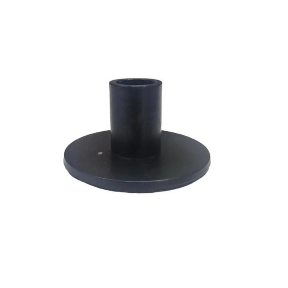 Low Candle Holder, a sleek black cylinder, perfect for adding elegance to rustic or premium events, available for rental or sale at Party Social.