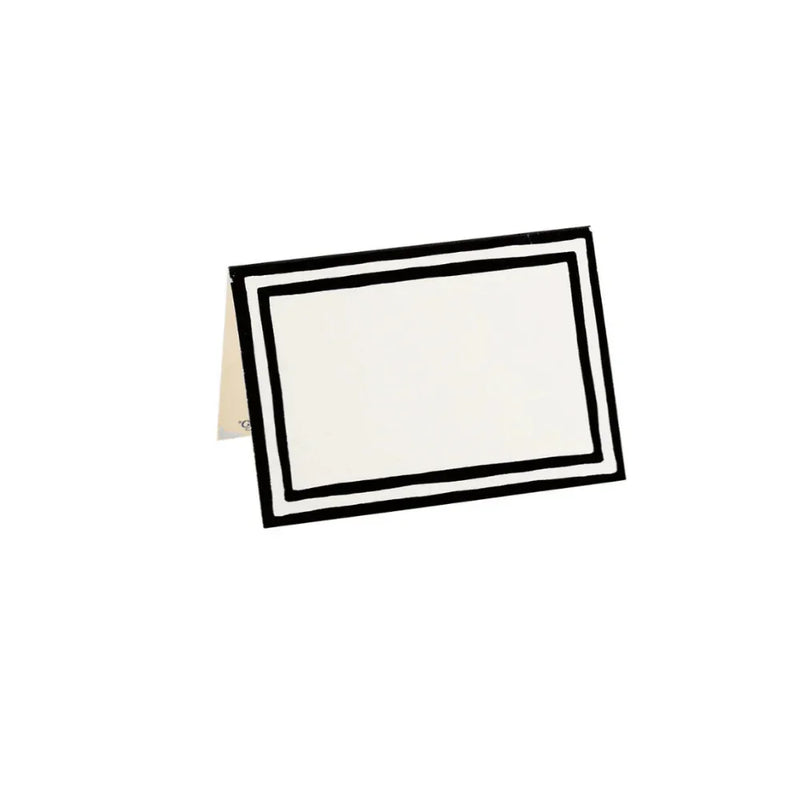 Border Stripe Place Cards in Black Foil - 8 Per Package