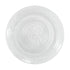 Vintage Clear Glass Plate with ornate embossed border and sunburst pattern, featuring PARTY SOCIAL text. Ideal for elegant table settings at special occasions.