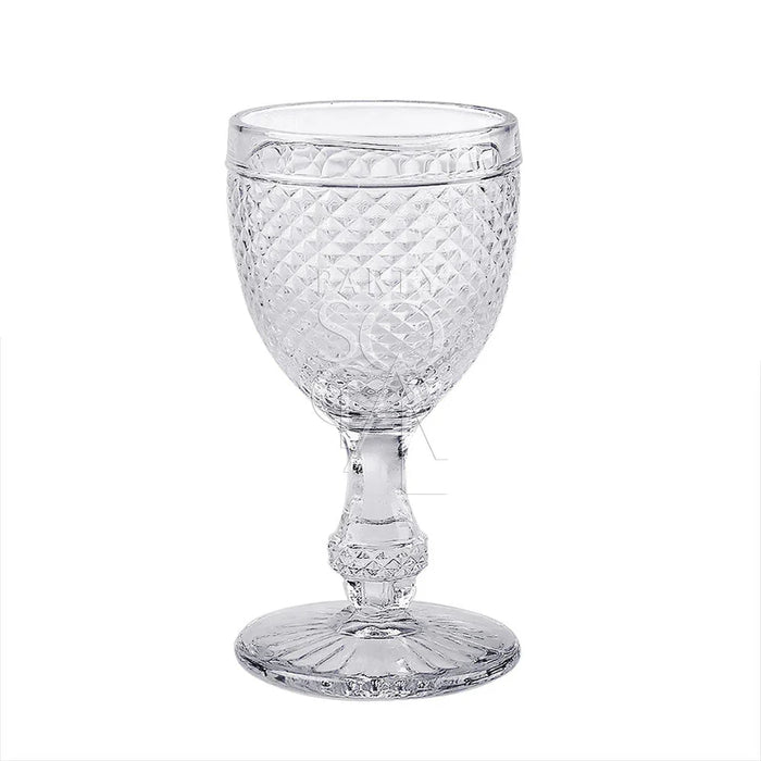 Clear Vintage Diamond Goblet