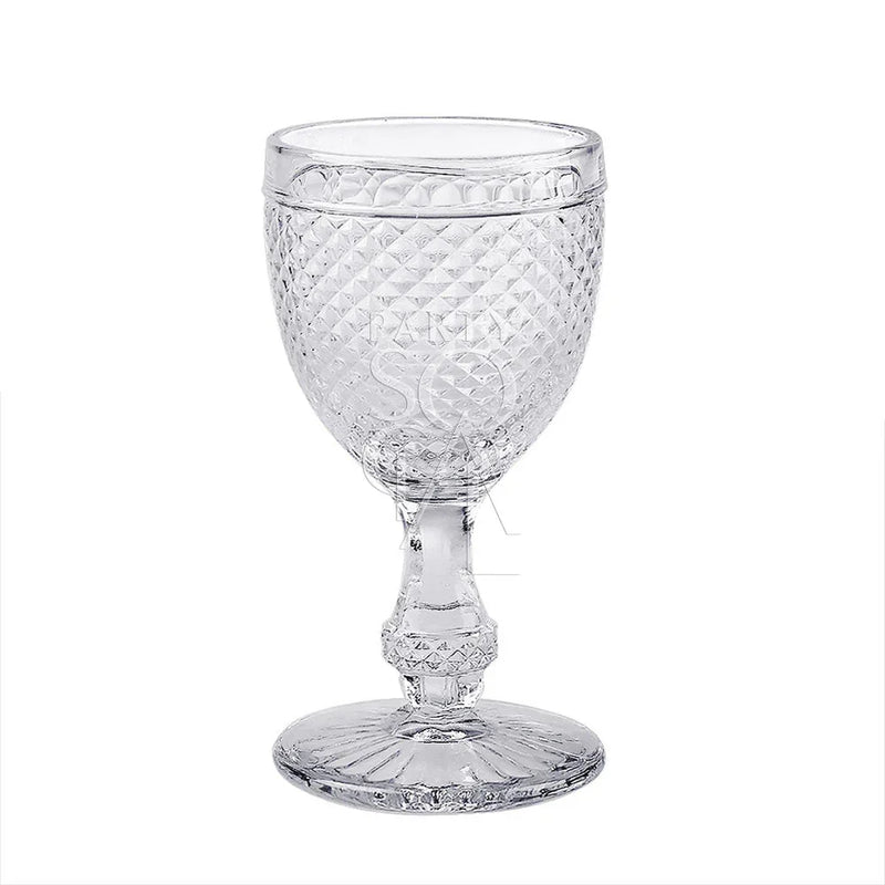 Clear Vintage Diamond Goblet