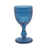 Navy Blue Vintage Diamond Goblet with quilted texture, ornate stem, and circular base, ideal for enhancing formal or rustic table settings at events.