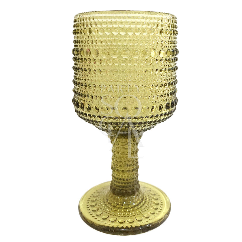 Olive Green Vintage Pearl Goblet