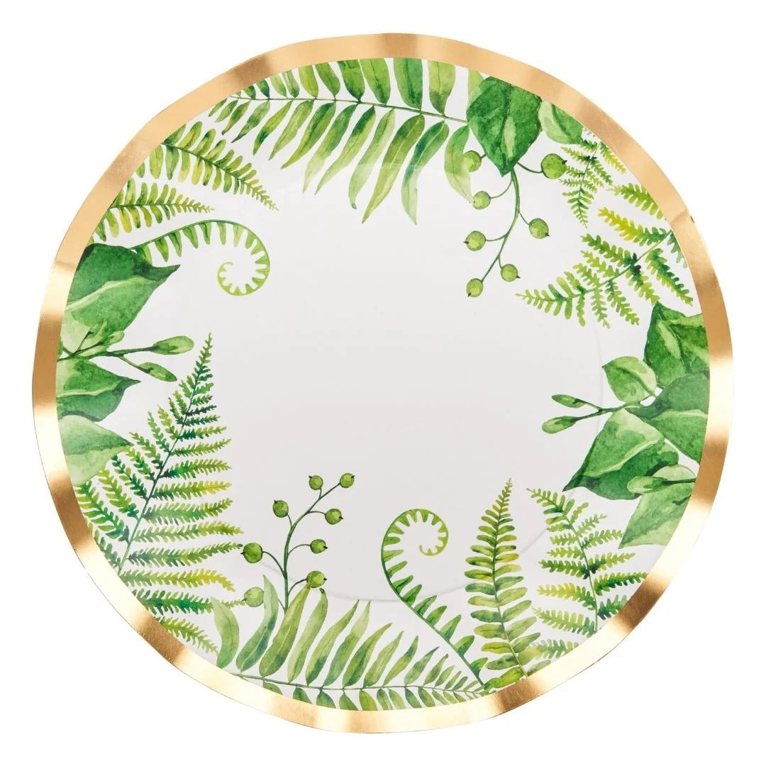 Fern &amp; Foliage Paper Dinner Plate-8 Per Package