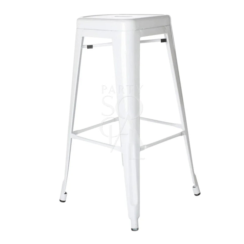 White Metal Bar Stool