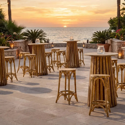 Seaside terrace at sunset featuring Party Social&
