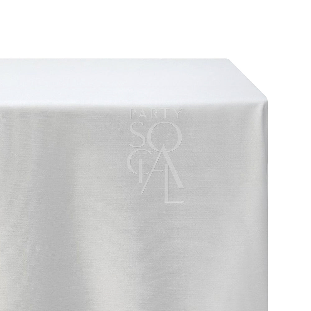 Rectangular tablecloth linen blend with logo, ideal for special occasions. Premium quality from Party Social, enhancing any event setting.