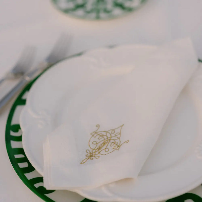 Oriental Pure Linen Dinner Napkin - Set of 4