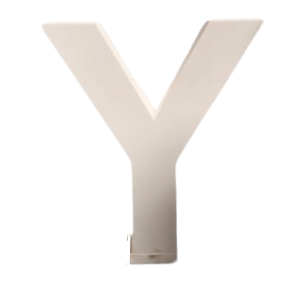 Standing Wood Letter Y, ideal for weddings and events, perfect for photo opportunities or as entrance embellishments.