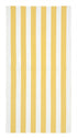 Towel with yellow and white vertical stripes on a white background