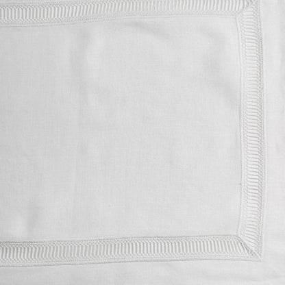 Classic Border Pure Linen Placemat with elegant square pattern, perfect for special table setups.
