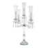 Crystal glass candelabra with multiple candles, ideal for adding elegance to event tables or consoles.