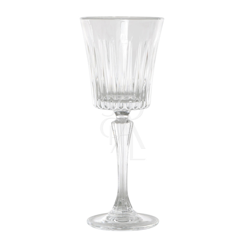 CRYSTAL PARIS GLASSES: Elegant, long-stemmed crystal glass, perfect for adding sophistication to any event or dinner party setup.