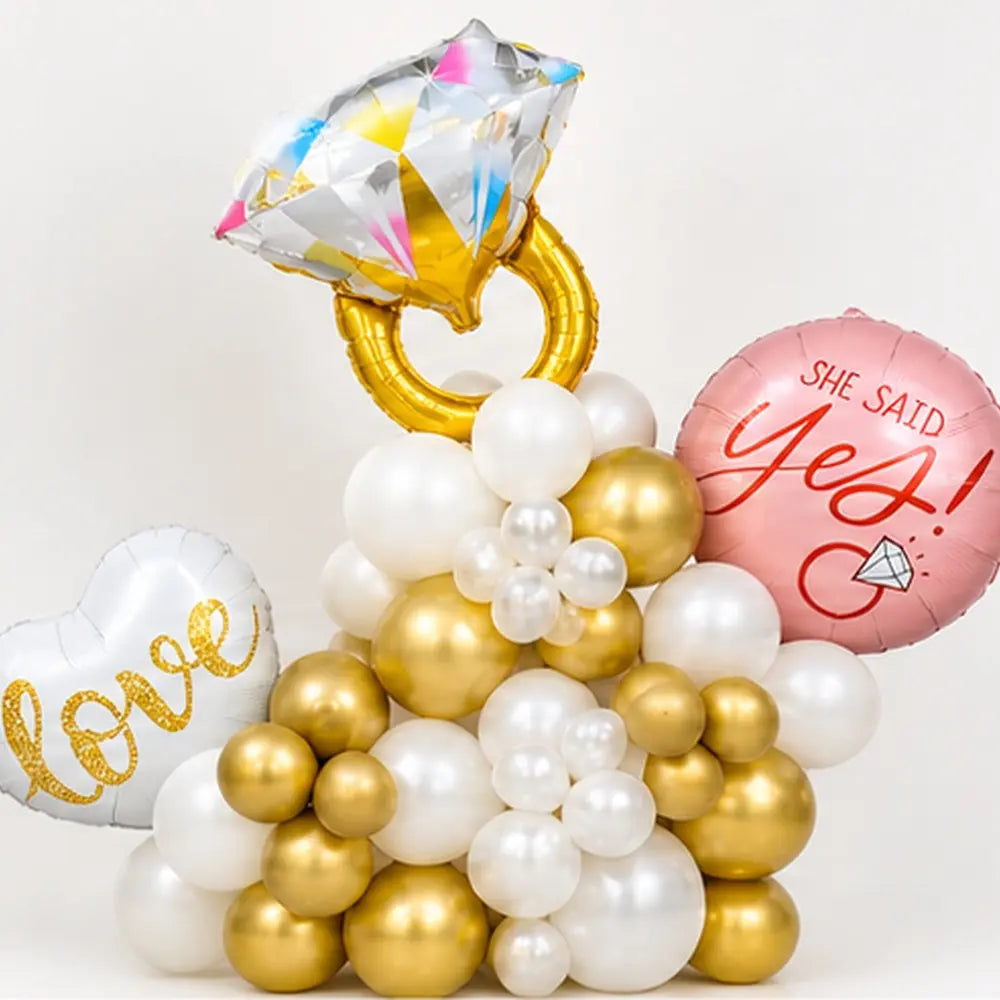 She Said Yes Engagement Balloon Stack