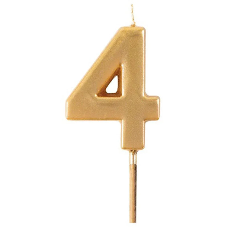 Gold Candle Birthday Number 4