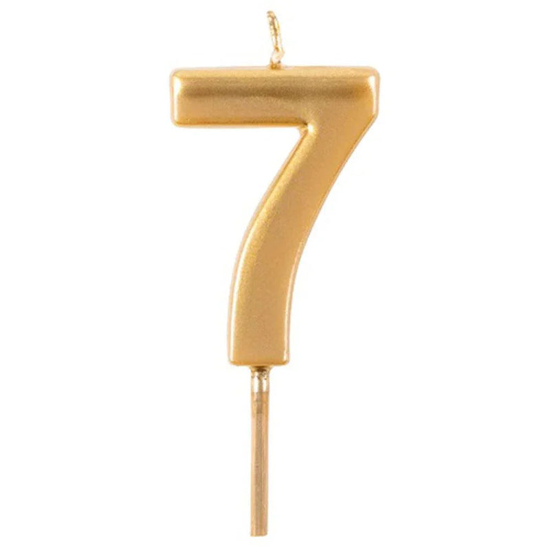 Gold Candle Birthday Number 7