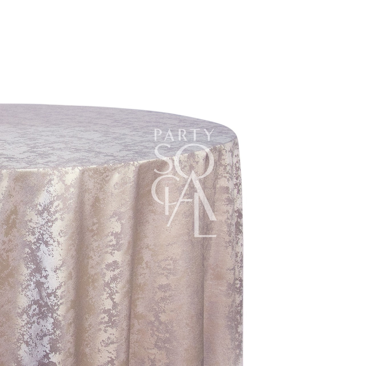 Round Jacquard tablecloth elegantly draped over a table, ideal for enhancing special occasion settings.