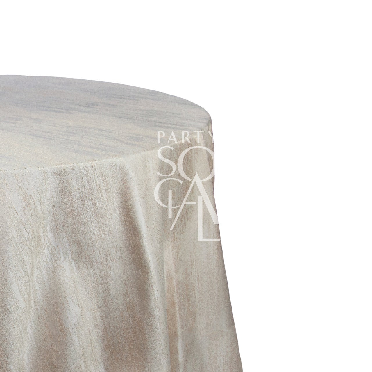 Round Jacquard tablecloth on a table, showcasing fine fabric texture, ideal for enhancing special occasions. Perfect for event settings, highlighting elegance and style.