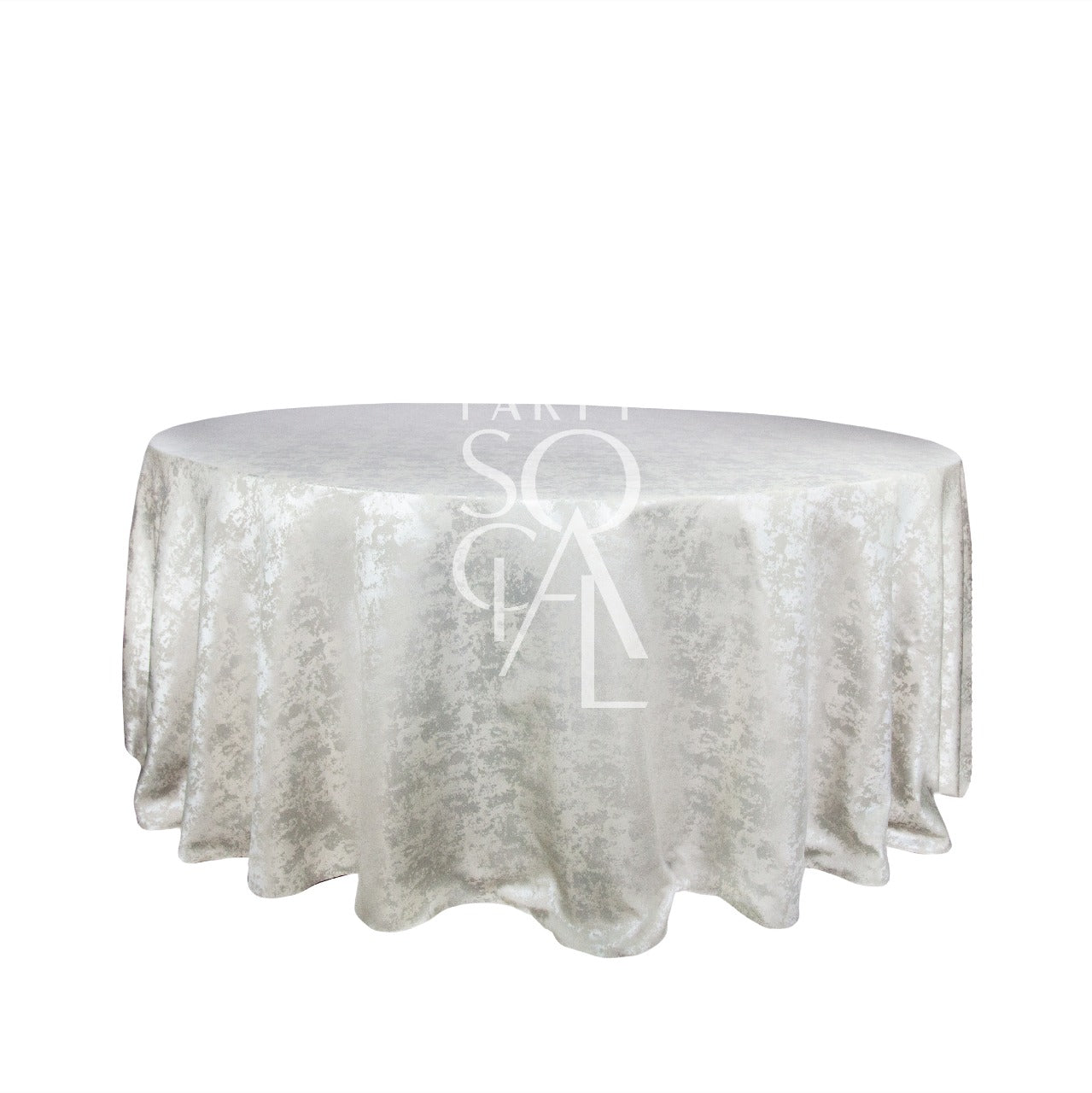 Round Jacquard tablecloth elegantly draped over a round table, ideal for enhancing special occasions with its premium design.