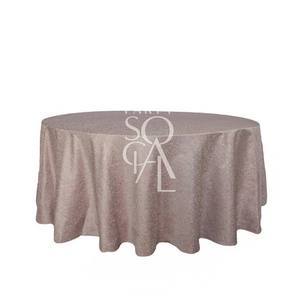 Round tablecloth Jacquard on a table, showcasing its premium texture and elegant design, ideal for enhancing special occasions and events.