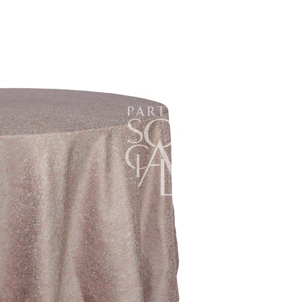 Round Jacquard Tablecloth, perfect for special occasions, displayed on a table with a textured, shiny surface, showcasing its premium quality and elegant design.