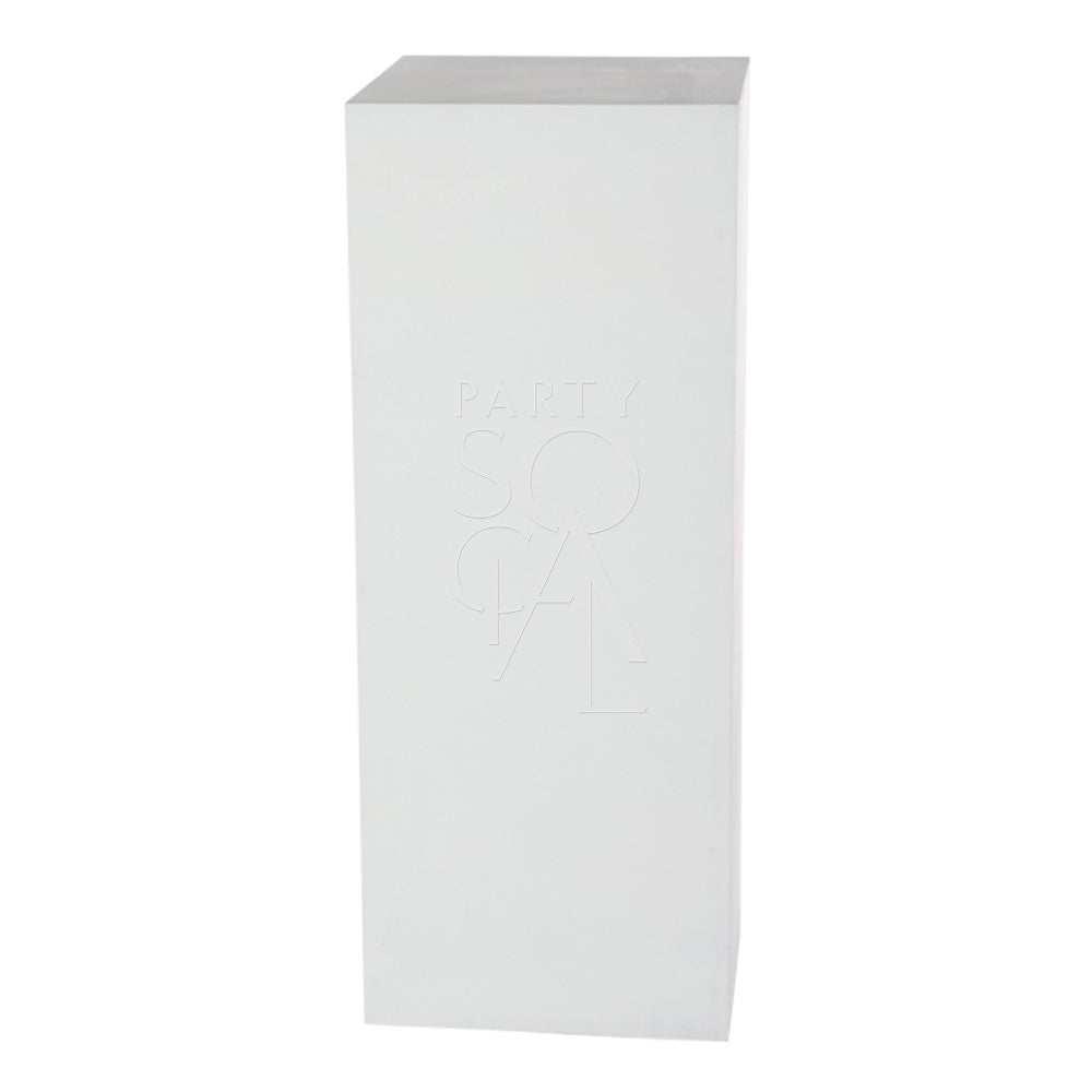 Square white podiums, lightweight and durable, ideal for wedding and birthday events, perfect for enhancing party setups.