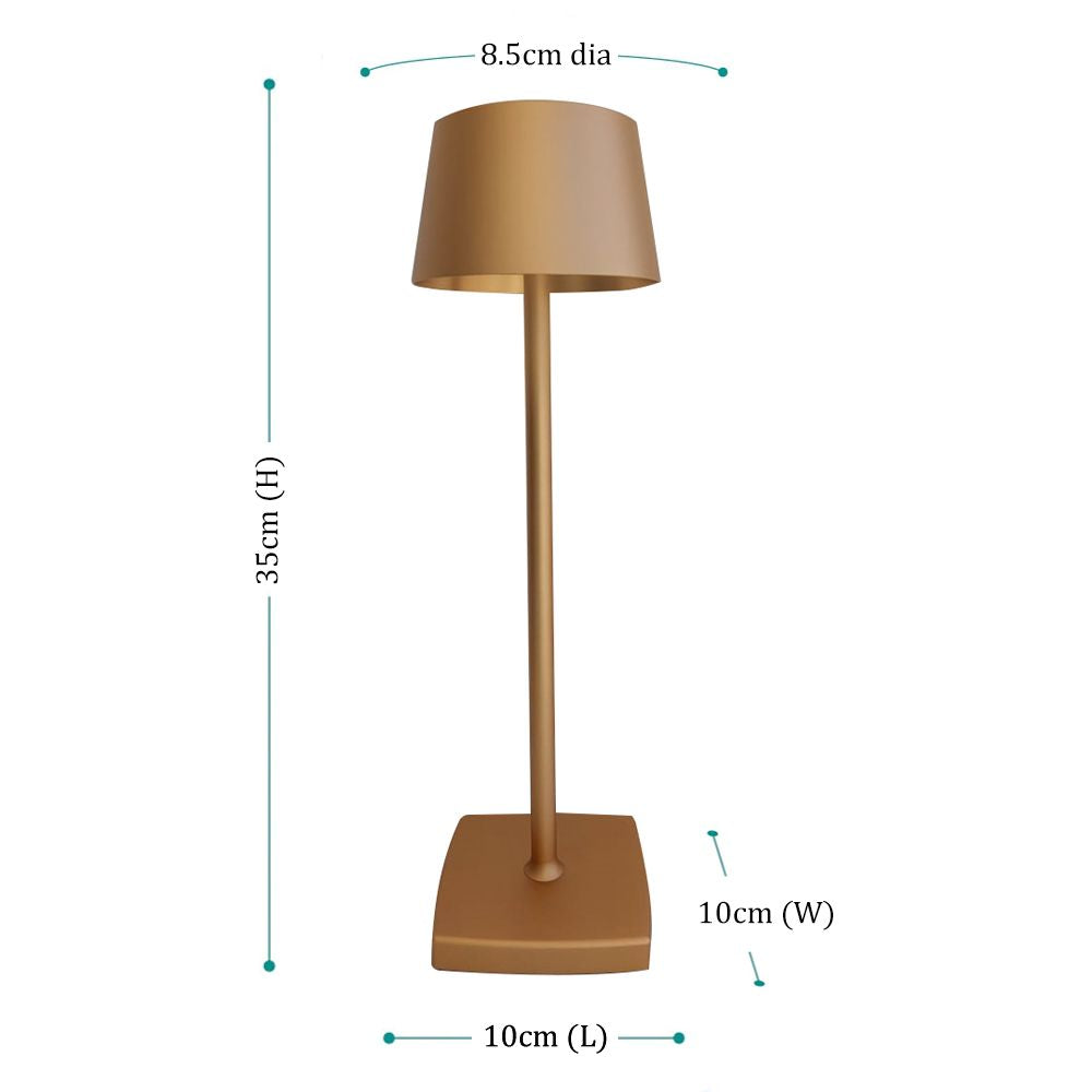 Wireless Lamp with a tall design and detailed measurements, ideal for home or event decor, offering convenience and flexibility.